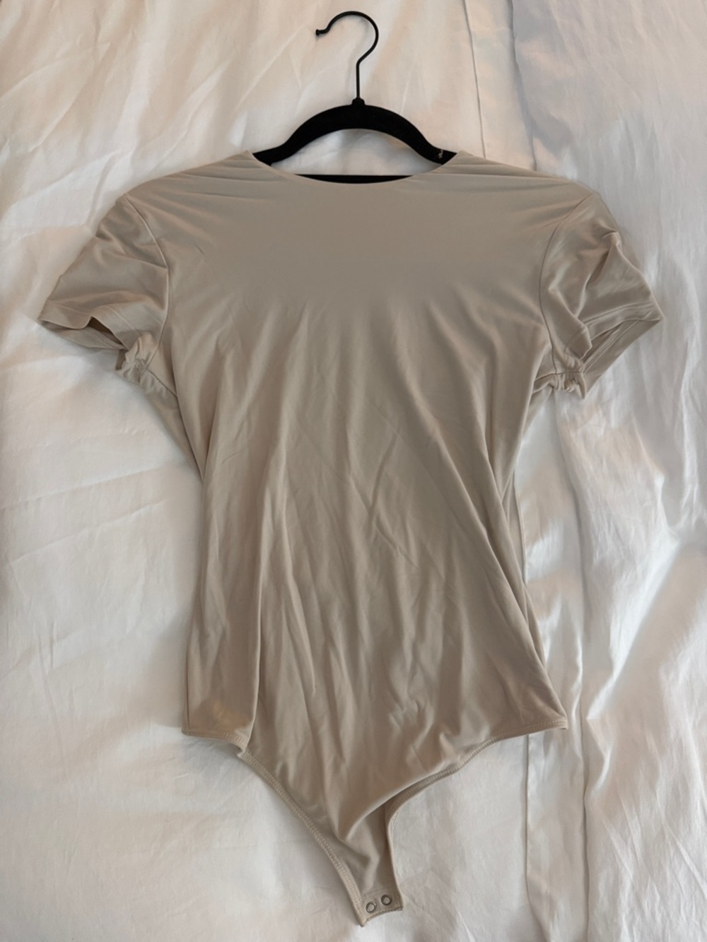 Abercrombie & Fitch Taupe Short-Sleeve Bodysuit